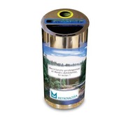 Papelera ecológica metálica inox 3 compartimentos