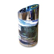 Papelera ecológica metálica inox 3 compartimentos